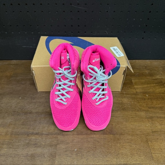 New W/ Box! Women's Asics Matblazer Pink Grey Athletic Wrestling Shoes Size 7.5 - Picture 3 of 5